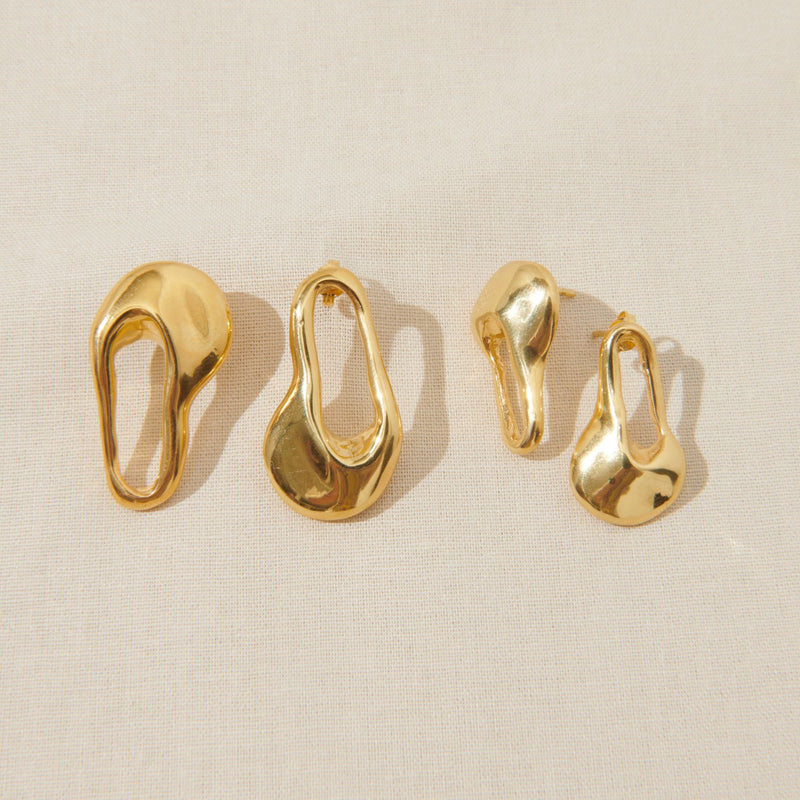 Small Flow Earrings - Gold Plated