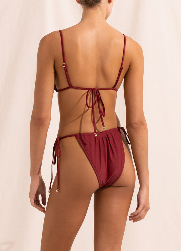 Ruched String Pant - Claret