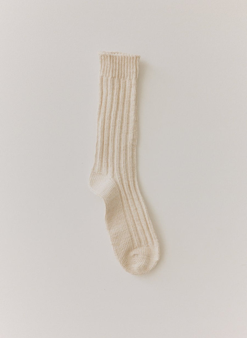 The Woven Sock - Cream