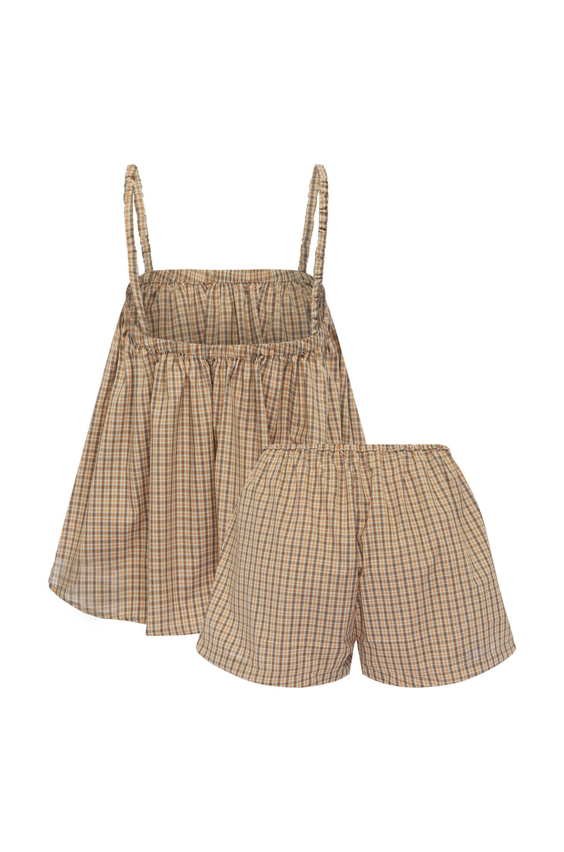 The Gathered Cami Set - Gingham