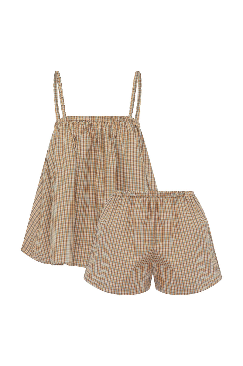 The Gathered Cami Set - Gingham