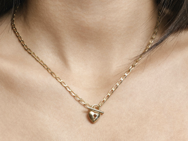 Heart Toggle Necklace - Gold