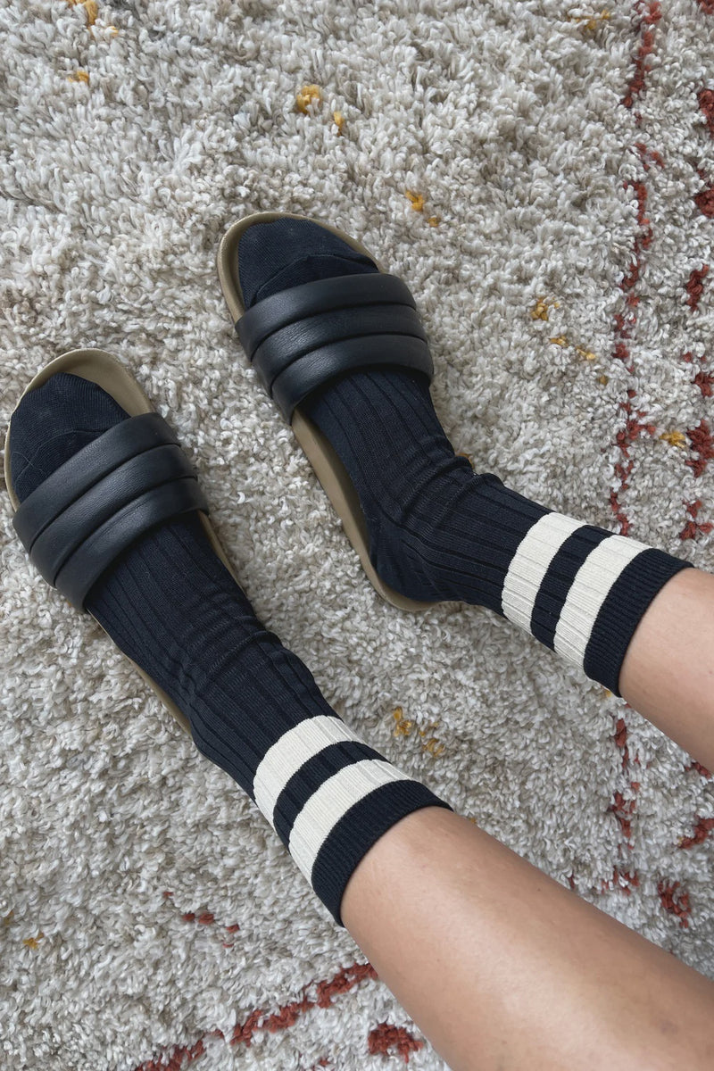 Her Varsity Socks - Black