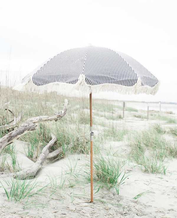 Premium Beach Umbrella - Laurens Navy Stripe
