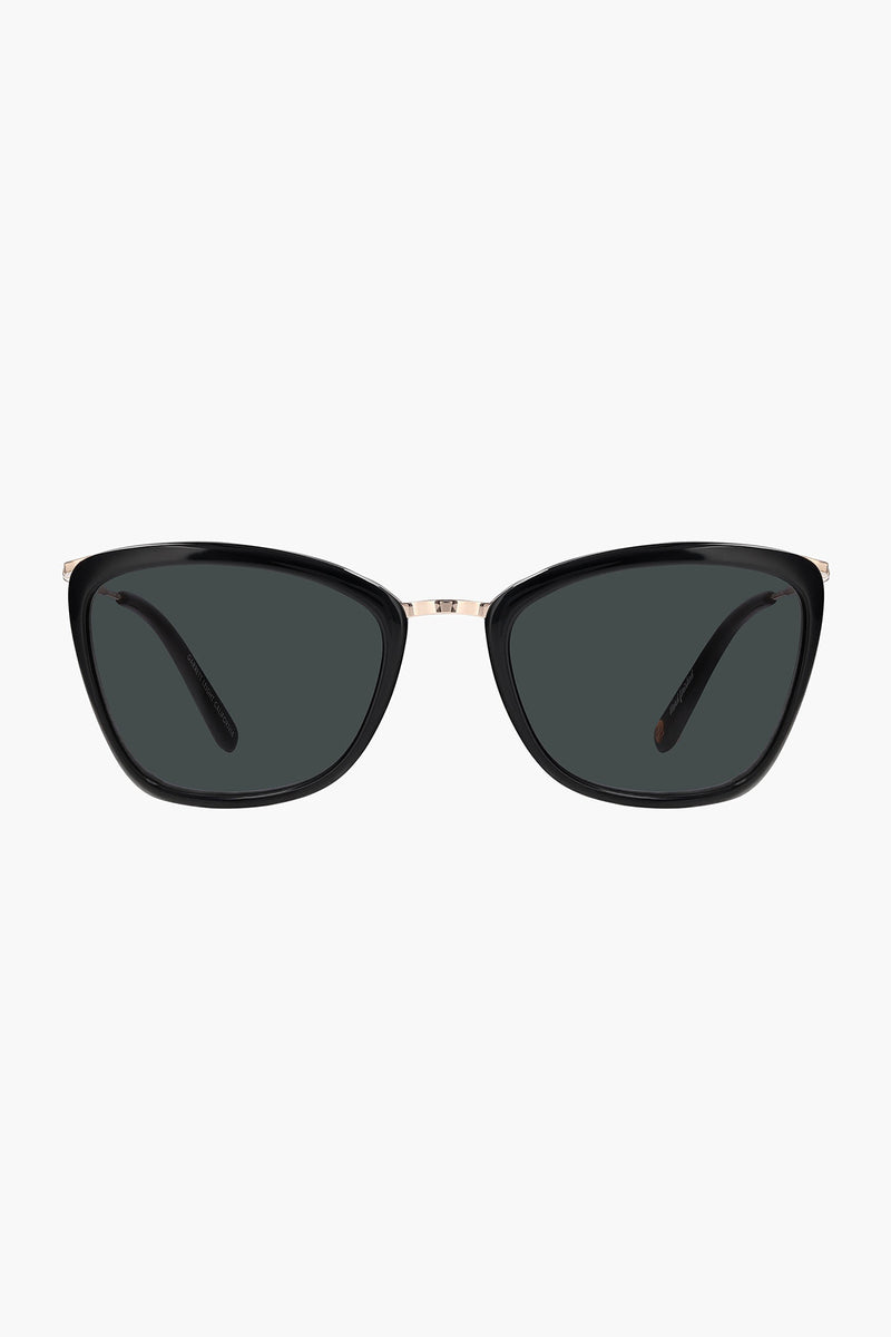 Louella 51 Sunglasses - Black-Gold/Semi-Flat Black