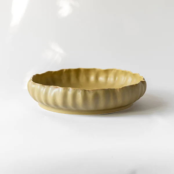 Chloe Ceramic Display Bowl - Matte Mustard