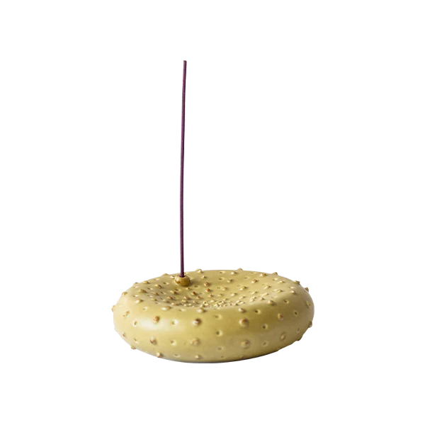 Ceramic Urchin Incense Holder - Matte Mustard