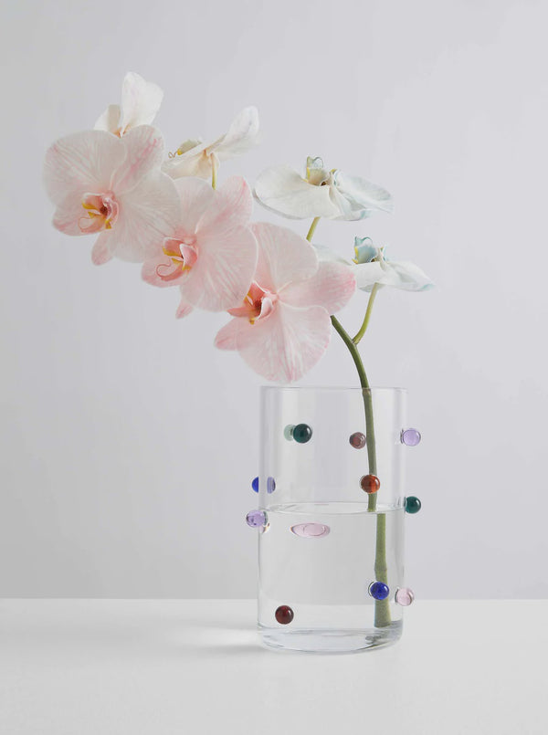 Pomponette Vase - Clear/Multi