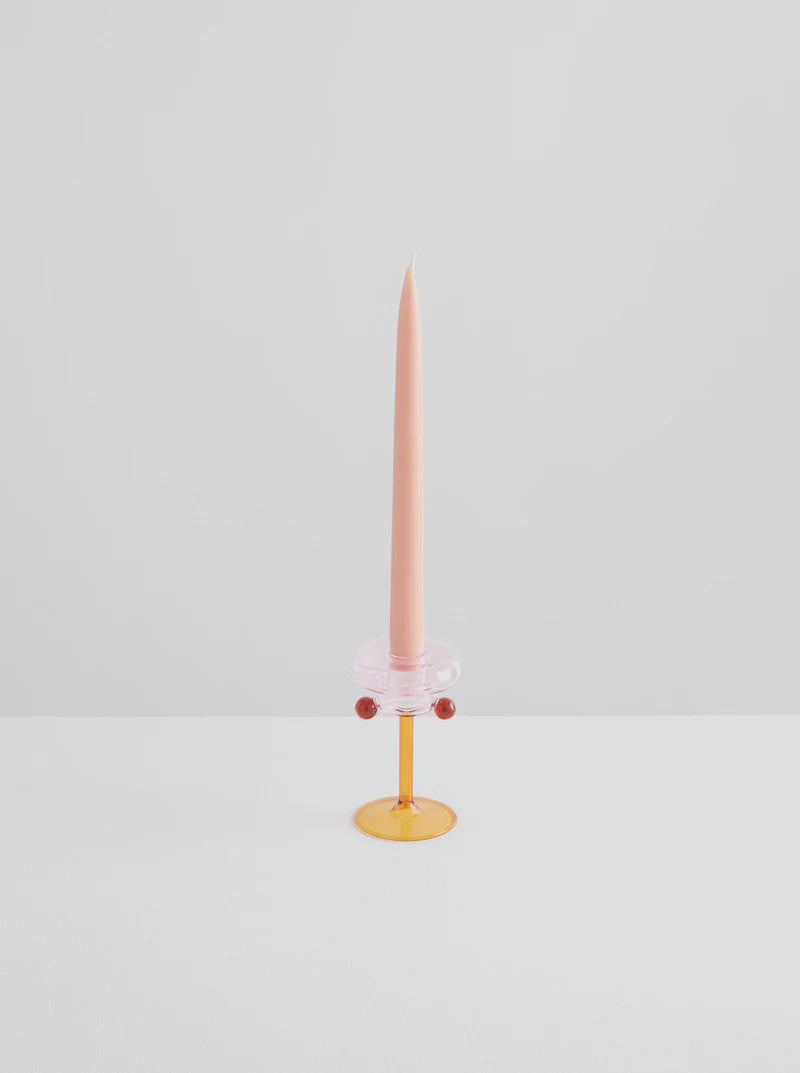 Petit Pompom Candle Holder - Pink/Amber/Miel