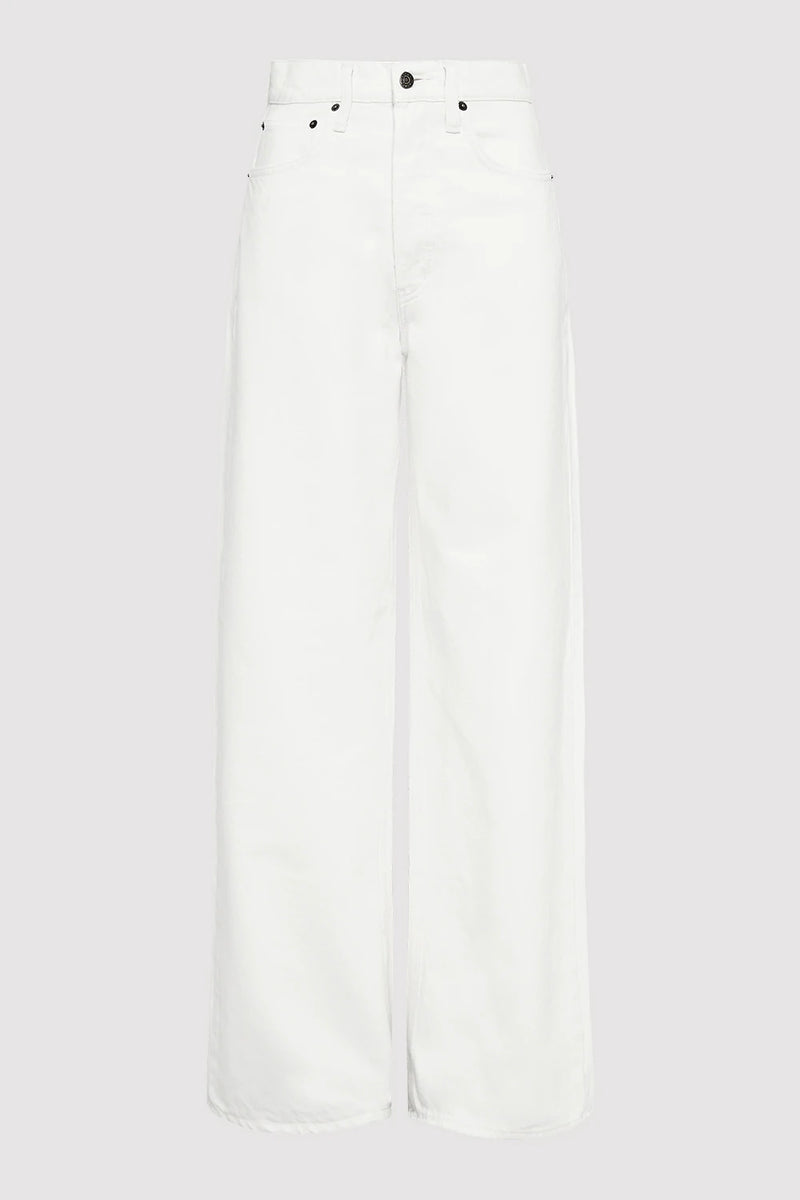 Mid Rise Wide Leg Jeans - Off White