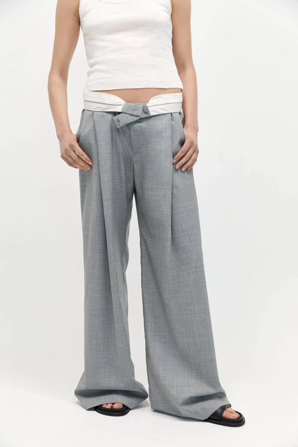 Overlap waist Trousers - Grey