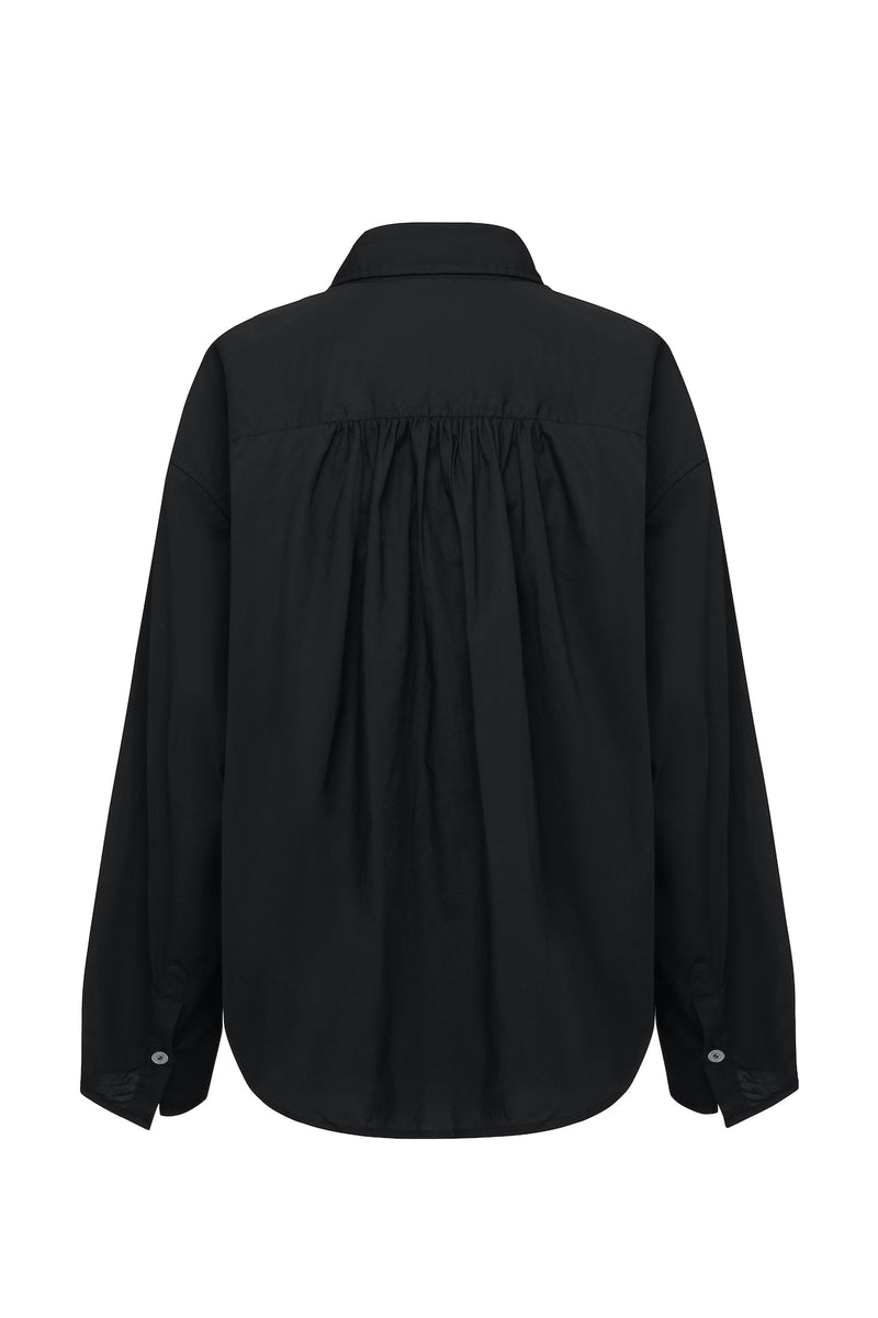 The Oversized Poplin Shirt - Black