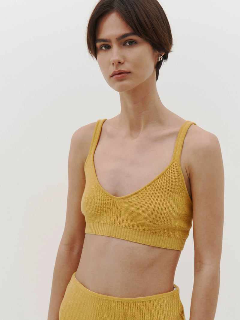 Pique Knitted Bralette - Honeycomb