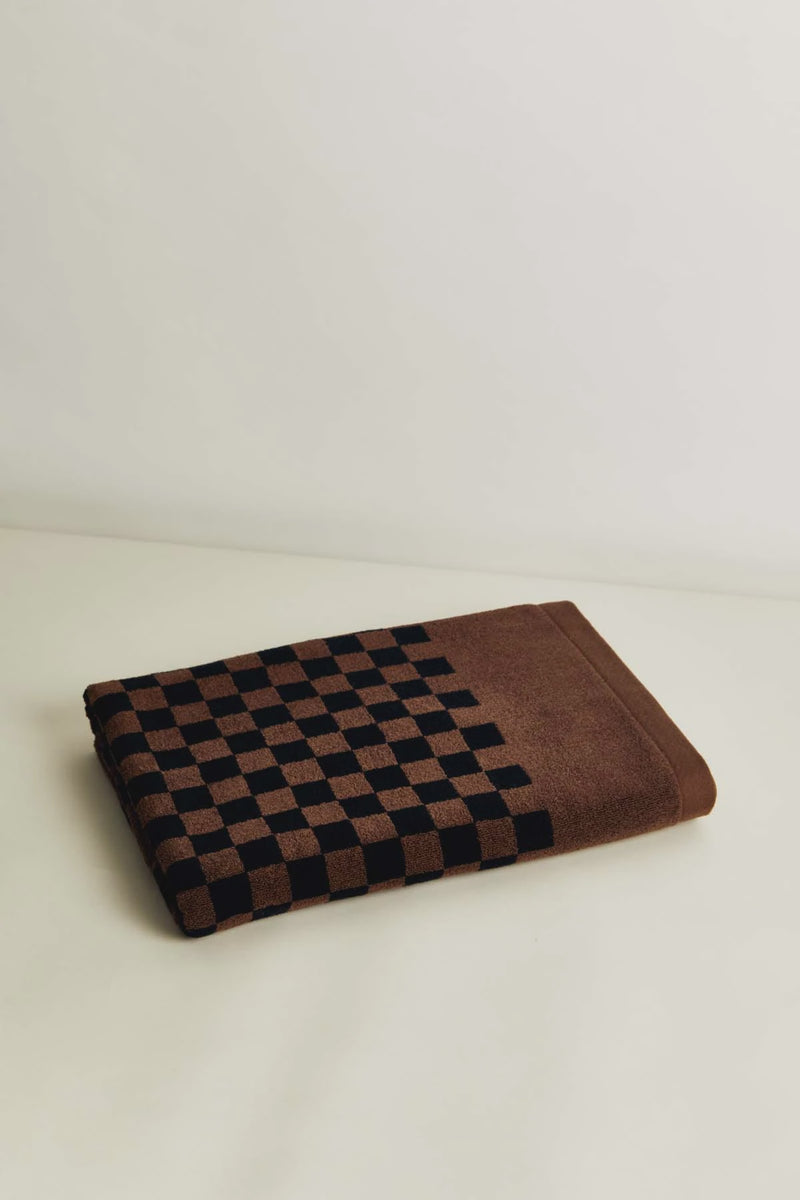 Roman Pool Towel - Tabac & Noir