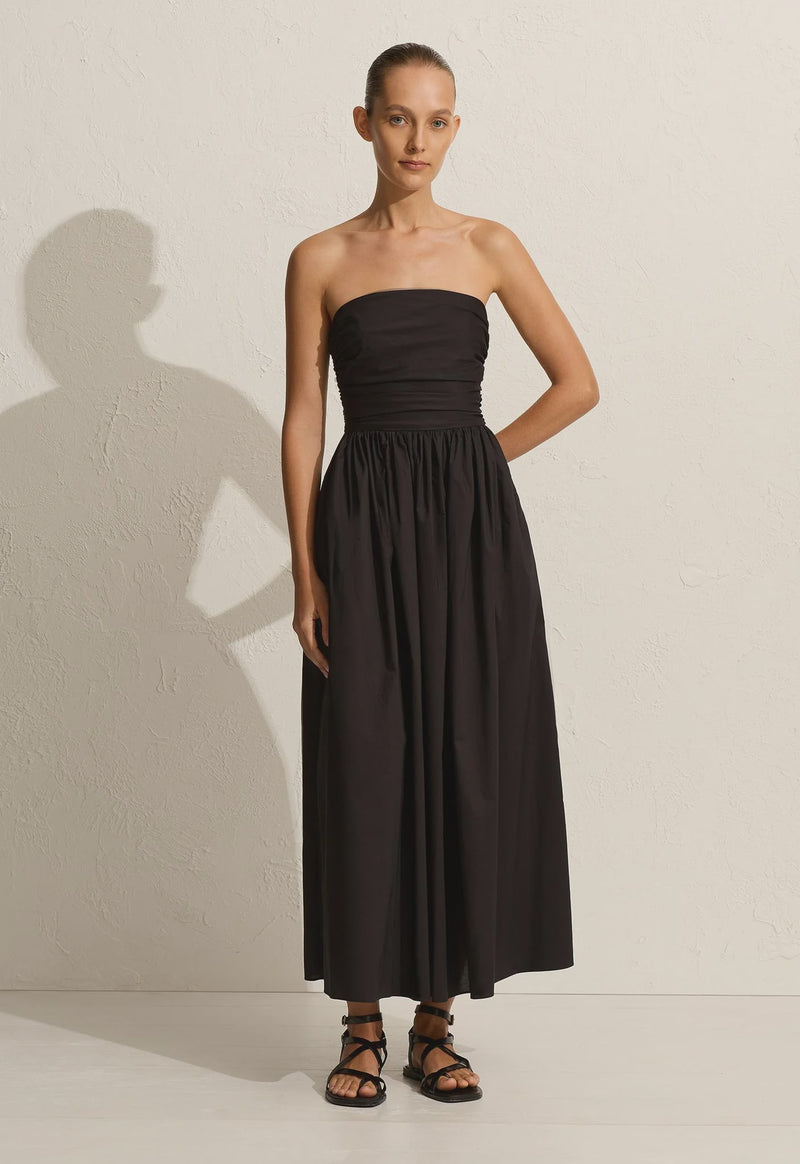 Strapless Lace Up Dress - Black Kind Curations Strapless Lace Up Dress - Black Kind Curations