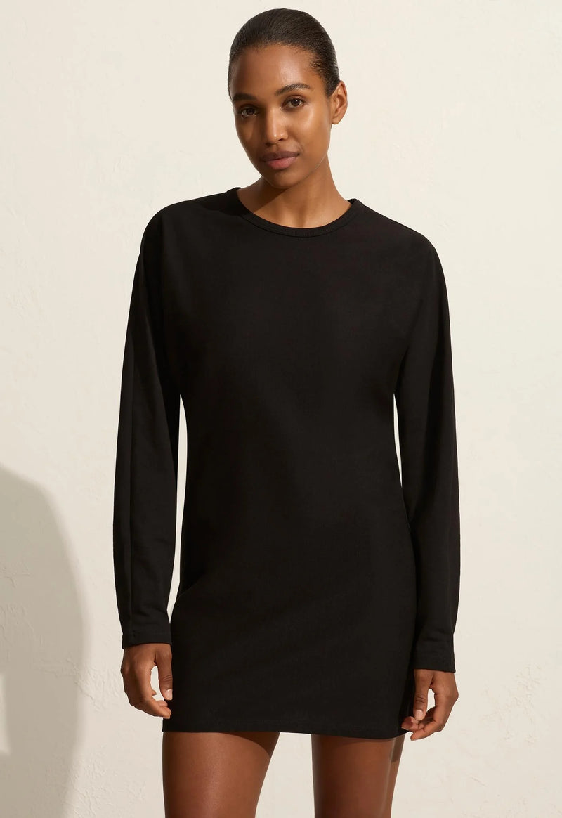 Long Sleeve Magyar Dress - Black