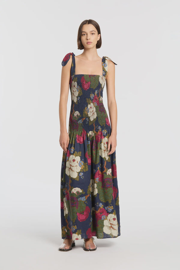 Francesca Shirred Maxi Dress - Garcia Floral Print
