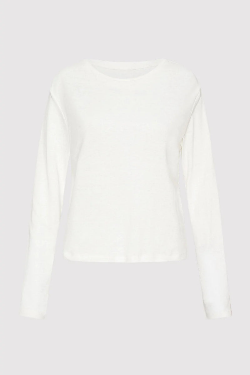 Jersey Long Sleeve Top - White