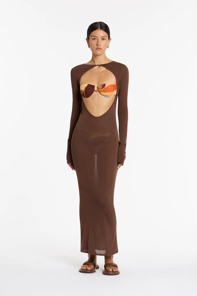 Eva Knit Midi Dress - Chocolate