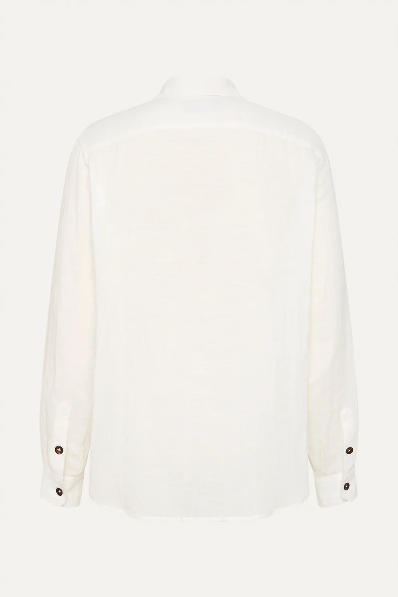 Long Sleeve Cotton Gauze Shirt - Creme