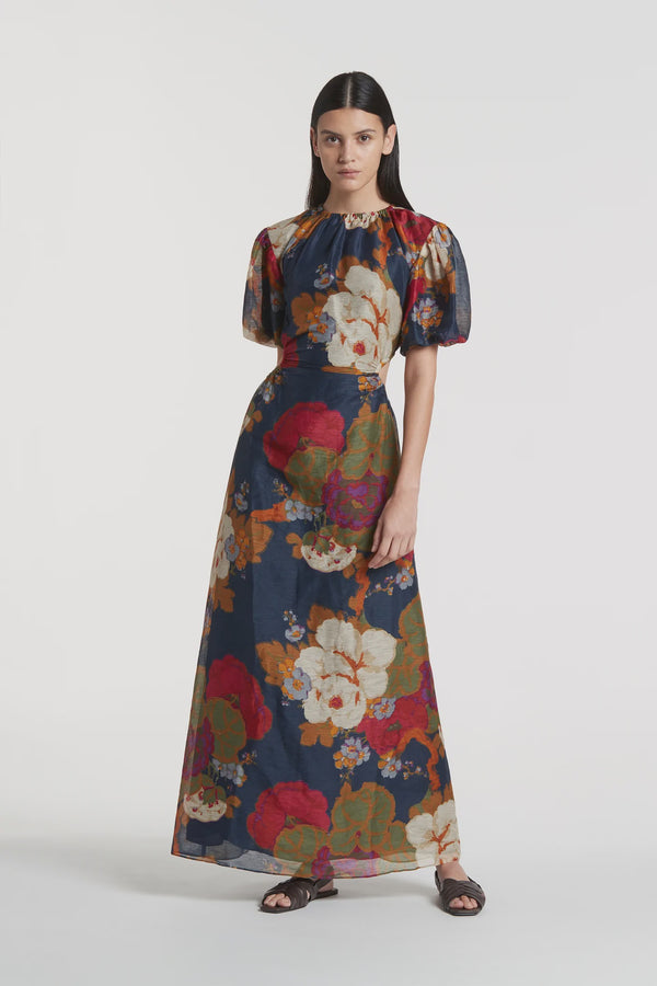 Bonita Puff Sleeve Gown - Garcia Floral Print
