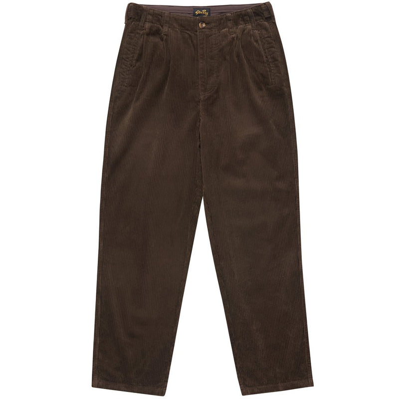 Mens Pleated Pant - Chocolate Cord