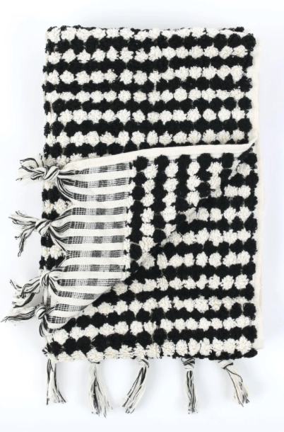 Crescent Hand Towel - Black and White