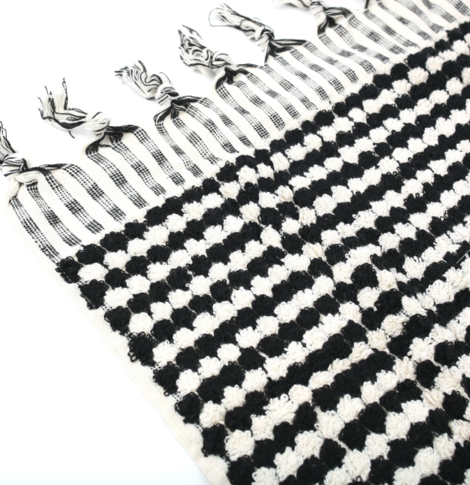 Crescent Hand Towel - Black and White