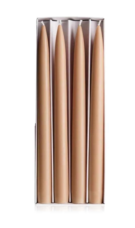 4 chandelles - tapered candles - sable
