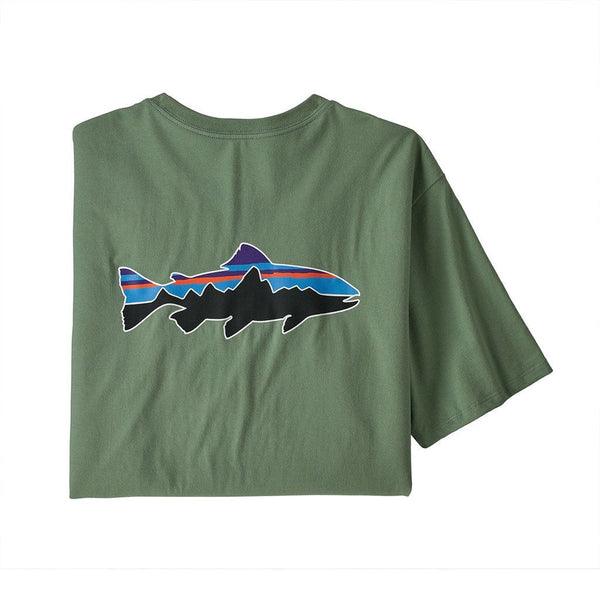 M's Fitz Roy Fish Organic T-Shirt - Sedge Green