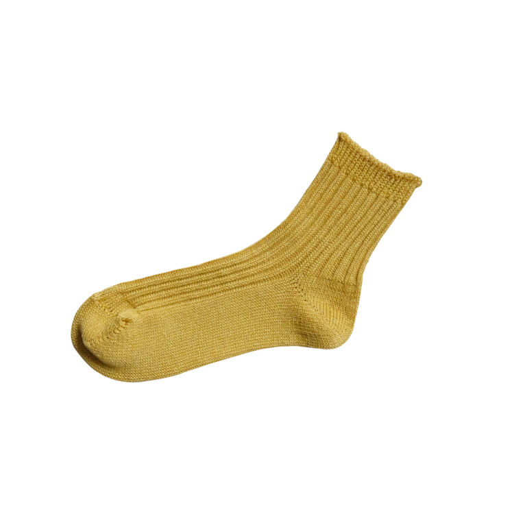 Praha Linen Ribbed Socks - Canary Yellow