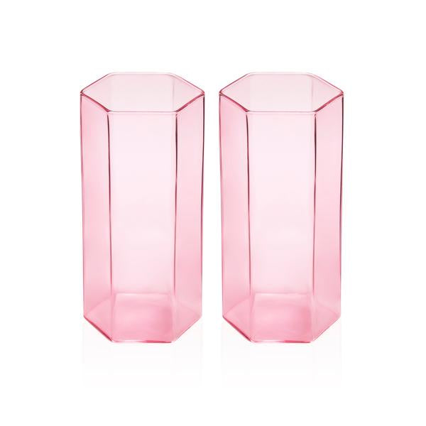Coucou Tall Glass Set of 2 - Pink