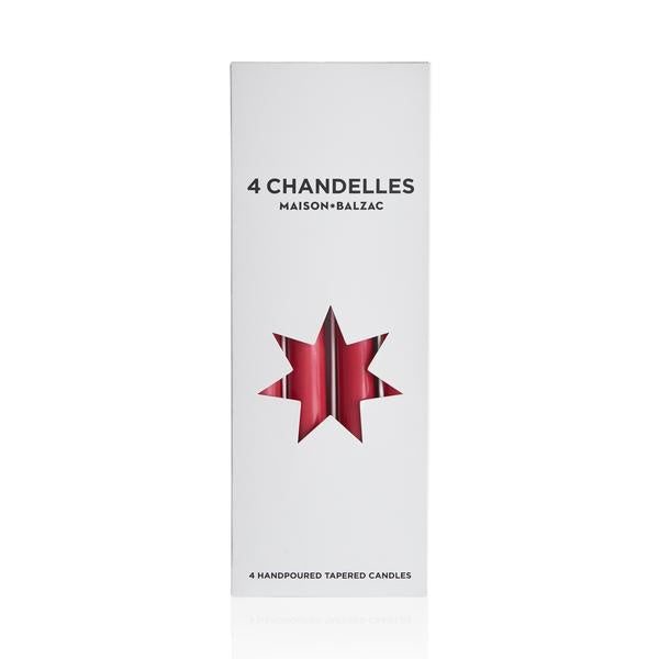 4 Chandelles - Tapered Candles - Fraise