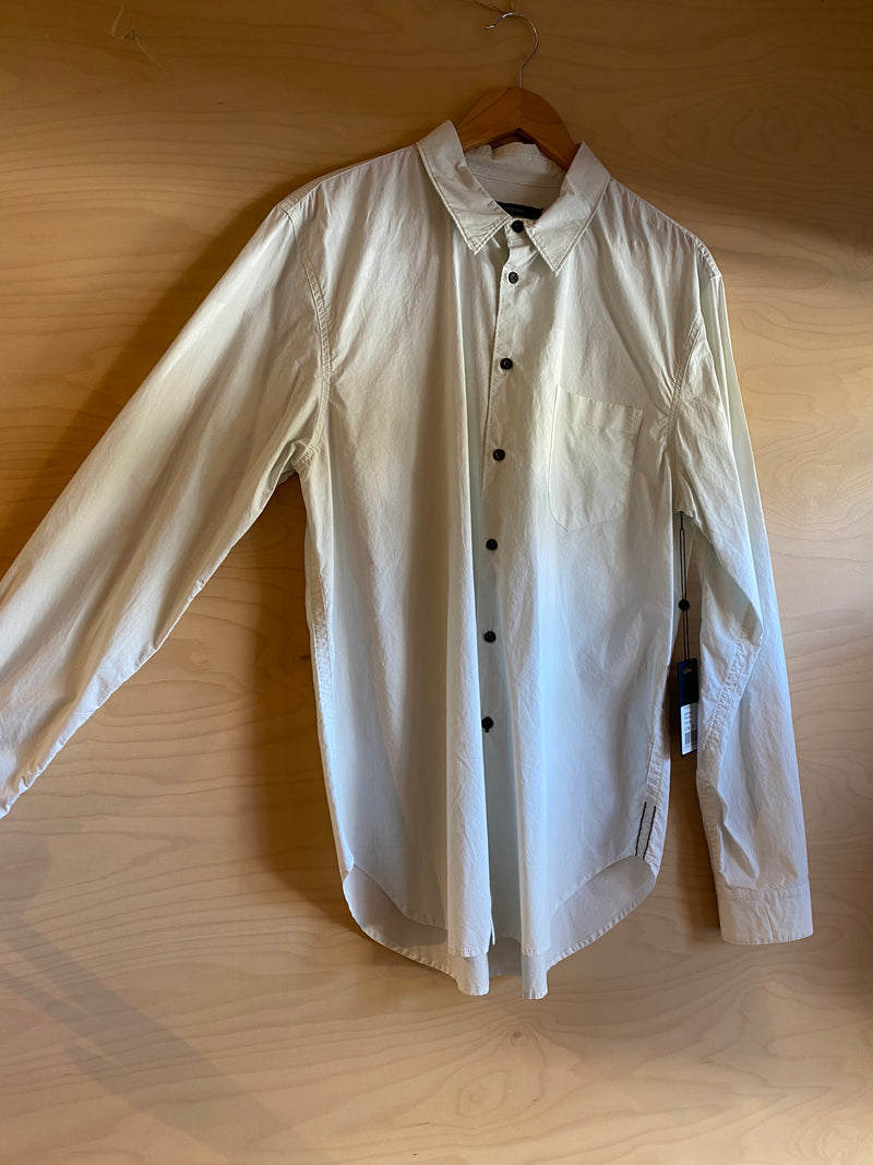 Contrast Stitch Cotton Shirt - Silver Grey