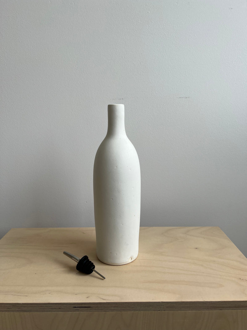 Large Olive Oil Bottle - Matte White