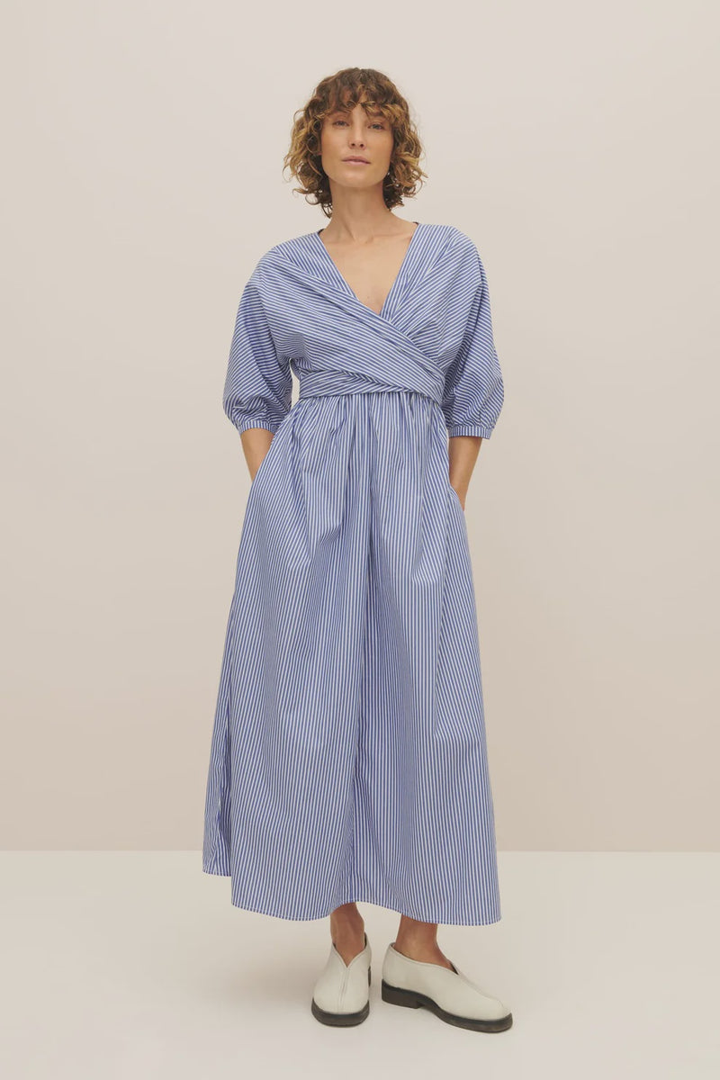 Marta Dress - Blue Stripe