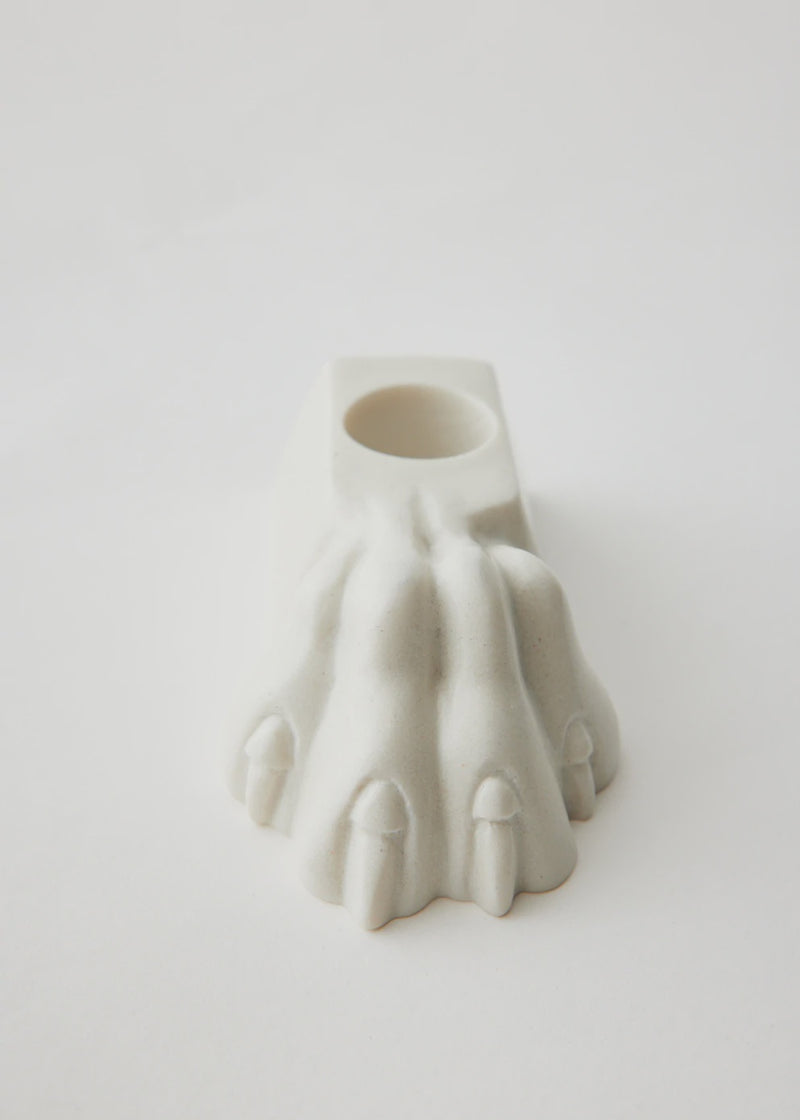 Tiger Paw Candle Holder - White